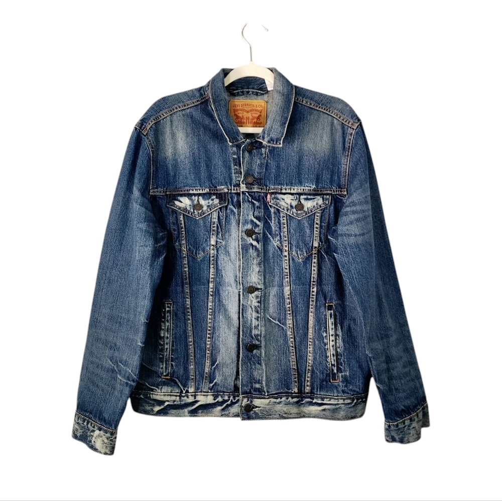 Levi's Men's 100% Cotton Long Sleeve Trucker Denim Jacket Size Large